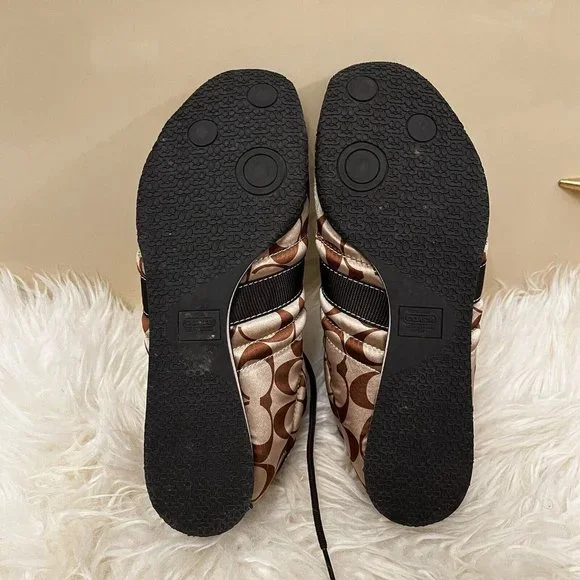 Vintage Y2k Coach Kirby Sateen Satin Monogram Signature Logo Sneakers Shoes 9.5 - Picture 7 of 7